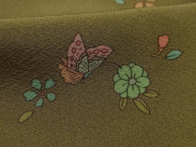 平和屋着物■上質な小紋　花蝶文　正絹　逸品　AABK5730sx
