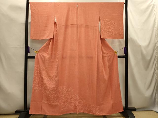 平和屋着物■江戸小紋　訪問着　雲取り花文　正絹　逸品　AABK5733sx