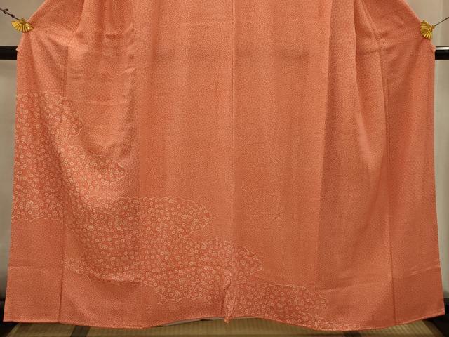 平和屋着物■江戸小紋　訪問着　雲取り花文　正絹　逸品　AABK5733sx