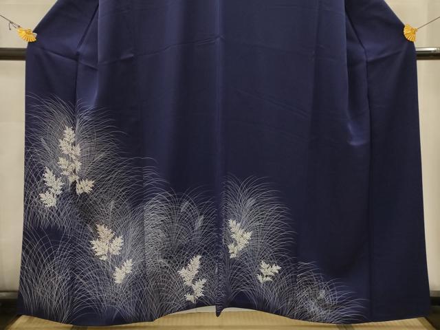 平和屋着物■訪問着　刺繍　草花文　正絹　逸品　AABK5740sx