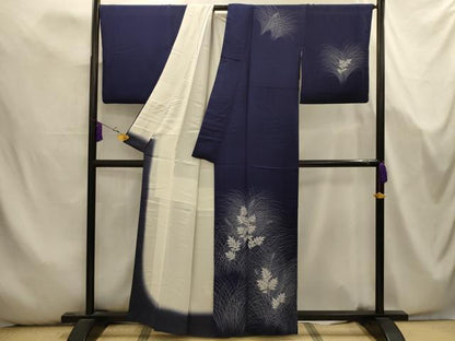 平和屋着物■訪問着　刺繍　草花文　正絹　逸品　AABK5740sx