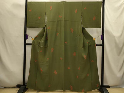 平和屋着物■上質な小紋　絞り　舞花文　正絹　逸品　AABK5742sx