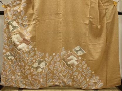 平和屋着物■訪問着　松竹梅松皮菱文　金彩　正絹　逸品　AABK5743sx