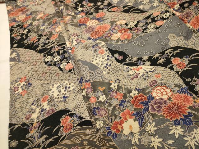 平和屋着物■上質な小紋　道長吉祥花文　金彩　正絹　逸品　AABK5749sx