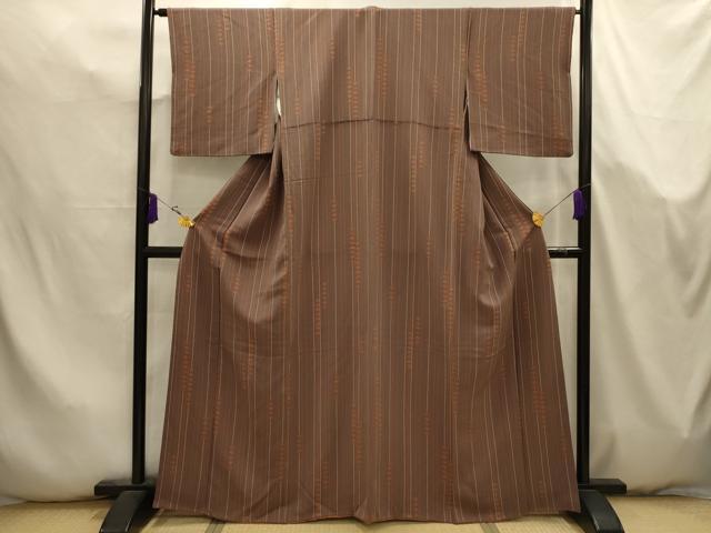 平和屋着物■上質な小紋　花間道　鬼しぼ縮緬　正絹　逸品　AABK5750sx