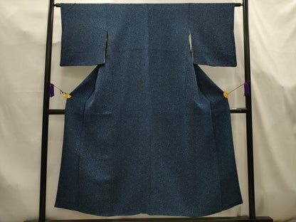 平和屋着物■上質な小紋　更紗花文　鬼しぼ縮緬　正絹　逸品　AABK5752sx