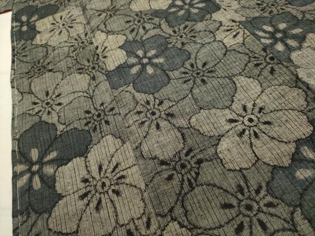 平和屋着物■上質な紬　花づくし　胴抜き仕立て　正絹　逸品　AABK5753sx