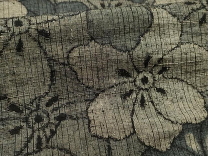 平和屋着物■上質な紬　花づくし　胴抜き仕立て　正絹　逸品　AABK5753sx