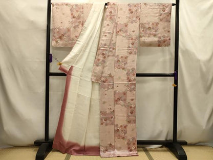 平和屋着物■上質な小紋　色紙結び紐花文　金彩　正絹　逸品　AABK5755sx