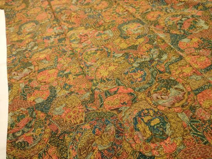 平和屋着物■上質な小紋　風景絵皿文　正絹　逸品　AABK5757sx