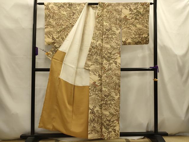 平和屋着物■上質な小紋　風景文　正絹　逸品　AABK5760sx
