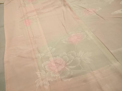 平和屋着物■振袖用長襦袢　無双仕立て　霞枝花文　暈し染め　正絹　逸品　AABK5762sx