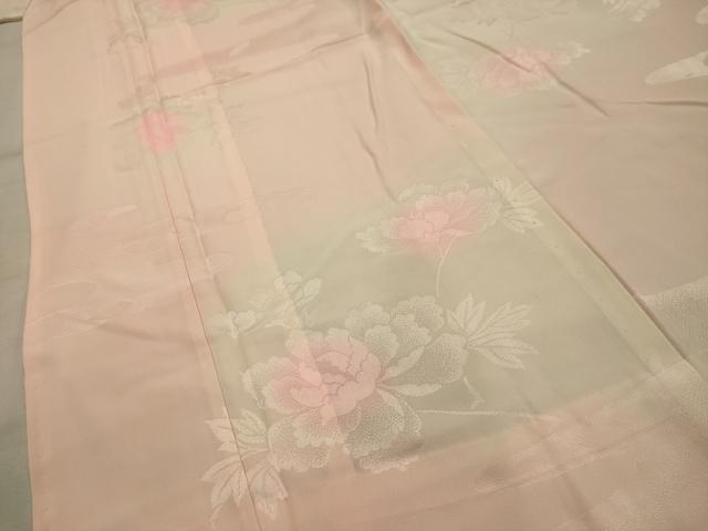 平和屋着物■振袖用長襦袢　無双仕立て　霞枝花文　暈し染め　正絹　逸品　AABK5762sx