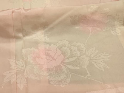 平和屋着物■振袖用長襦袢　無双仕立て　霞枝花文　暈し染め　正絹　逸品　AABK5762sx