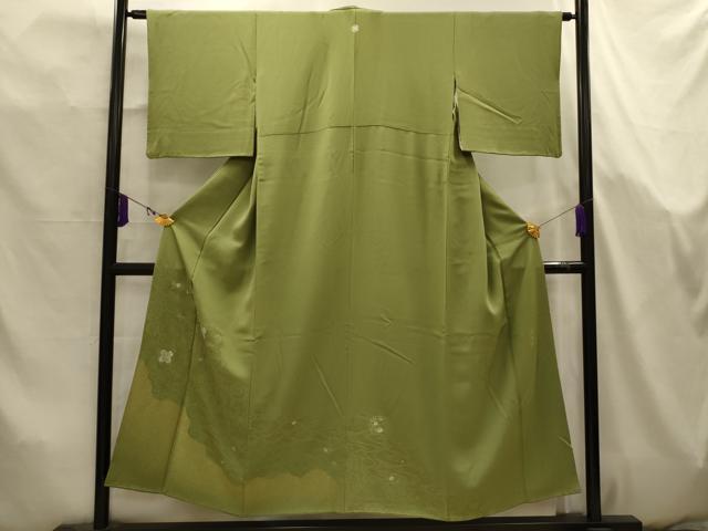 平和屋着物■豪華色留袖　刺繍　寿光織　流水花地紋　柳茶色　金糸　正絹　逸品　AABK5769sx