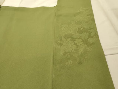 平和屋着物■豪華色留袖　刺繍　寿光織　流水花地紋　柳茶色　金糸　正絹　逸品　AABK5769sx