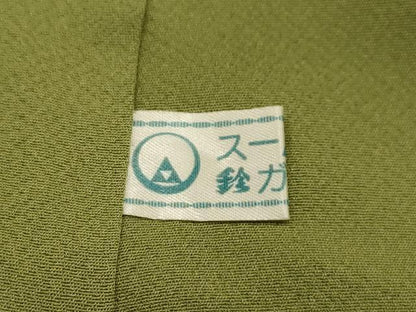 平和屋着物■豪華色留袖　刺繍　寿光織　流水花地紋　柳茶色　金糸　正絹　逸品　AABK5769sx