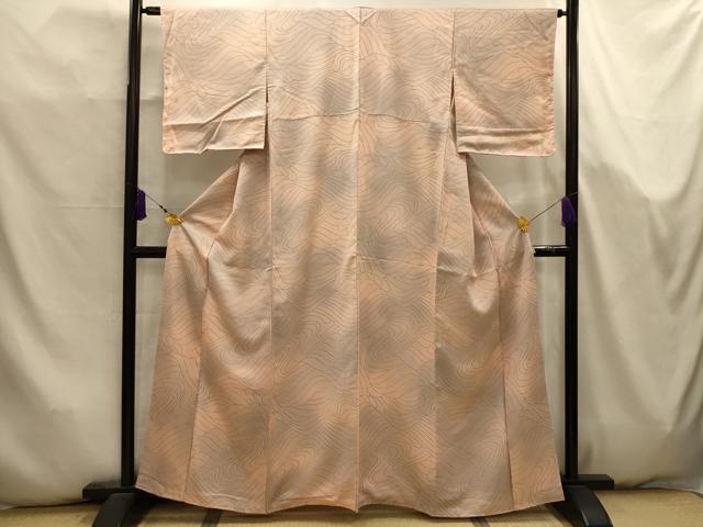 平和屋着物■上質な小紋　流水文　暈し染め　正絹　逸品　AABK5775sx