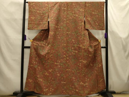 平和屋着物■上質な小紋　草花文　正絹　逸品　AABK5776sx