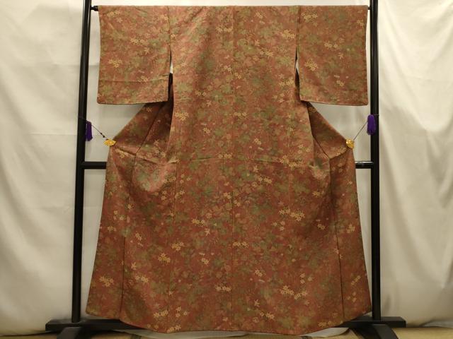 平和屋着物■上質な小紋　草花文　正絹　逸品　AABK5776sx