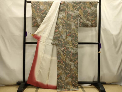 平和屋着物■上質な小紋　道長吉祥花文　金彩　正絹　逸品　AABK5777sx
