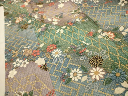 平和屋着物■上質な小紋　枝花文　暈し染め　金彩　正絹　逸品　AABK5778sx
