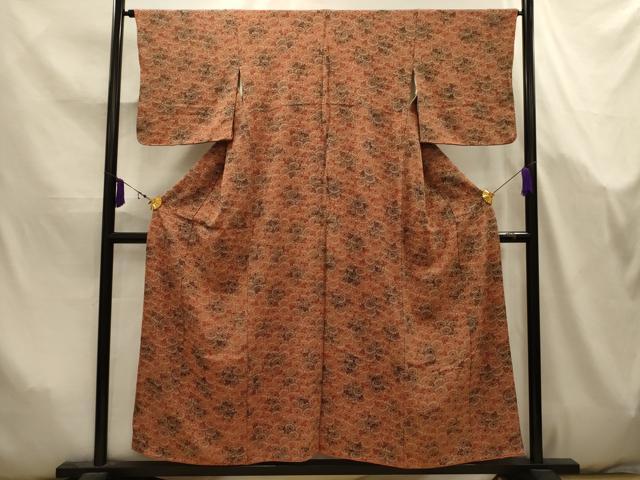 平和屋着物■上質な小紋　型染め　菊尽くし　正絹　逸品　AABK5779sx