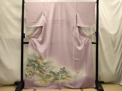 平和屋着物■色留訪問着　風景文　暈し染め　さが美扱い　正絹　逸品　AABK5782sx