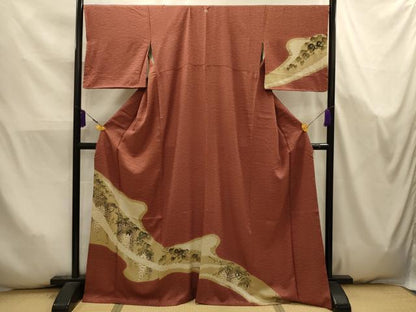 平和屋着物■訪問着　手描き　絞り　藤花房　正絹　逸品　AABK5783sx