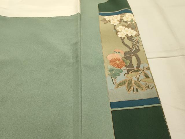 平和屋着物■豪華色留袖　作家物　駒刺繍　色紙重ね鴛鴦花文　金彩　正絹　逸品　AABK5787sx