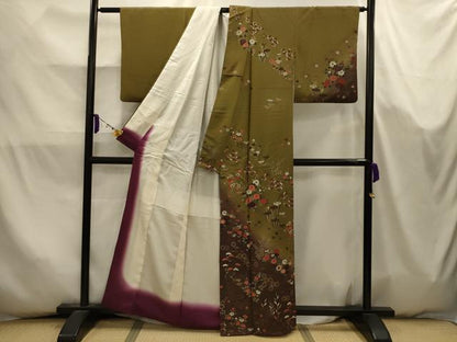 平和屋着物■訪問着　吉祥花文　暈し染め　正絹　逸品　AABK5791sx
