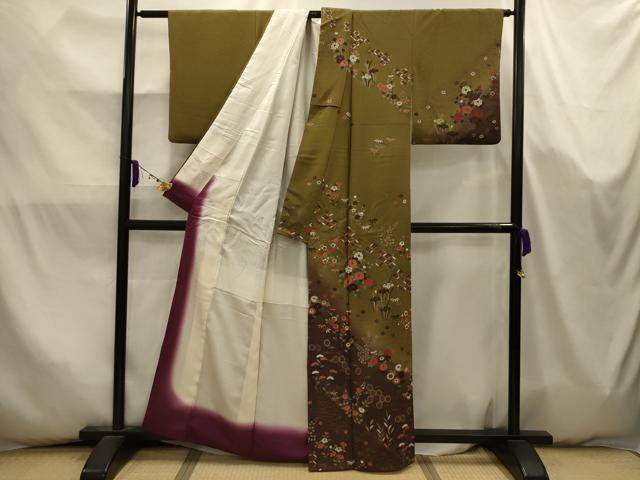 平和屋着物■訪問着　吉祥花文　暈し染め　正絹　逸品　AABK5791sx