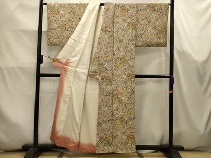 平和屋着物■上質な小紋　草花文　正絹　逸品　AABK5792sx