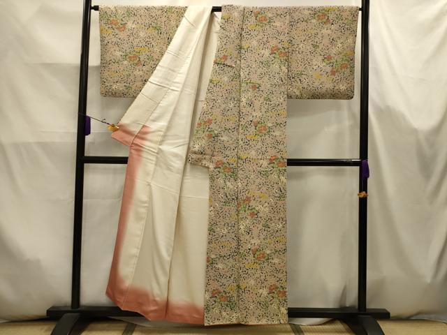 平和屋着物■上質な小紋　草花文　正絹　逸品　AABK5792sx
