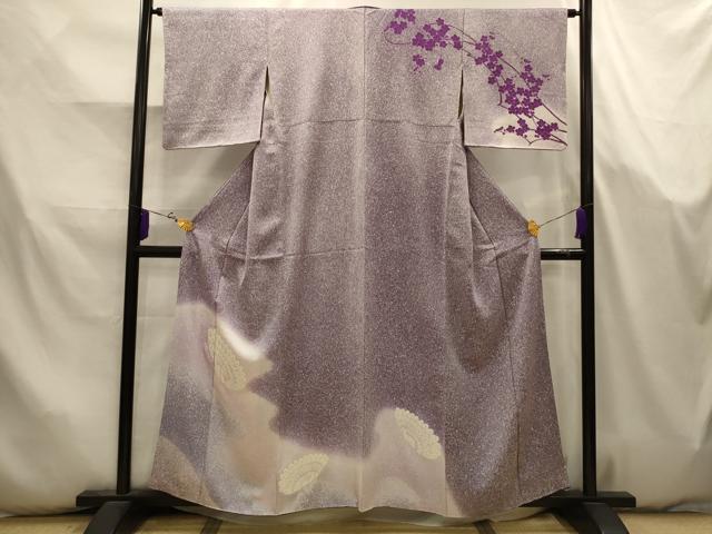平和屋着物■訪問着　刺繍　孔雀　暈し染め　正絹　逸品　AABK5795sx