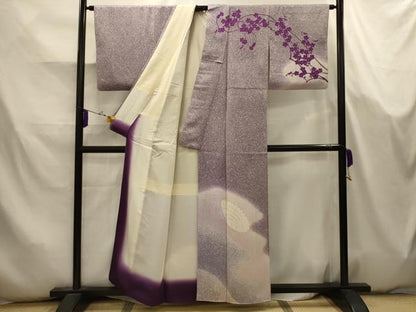 平和屋着物■訪問着　刺繍　孔雀　暈し染め　正絹　逸品　AABK5795sx