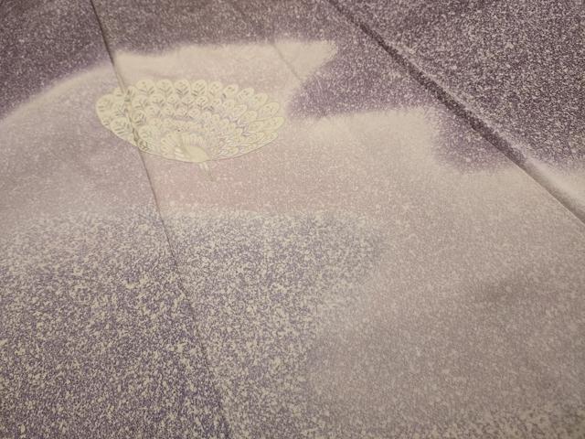 平和屋着物■訪問着　刺繍　孔雀　暈し染め　正絹　逸品　AABK5795sx