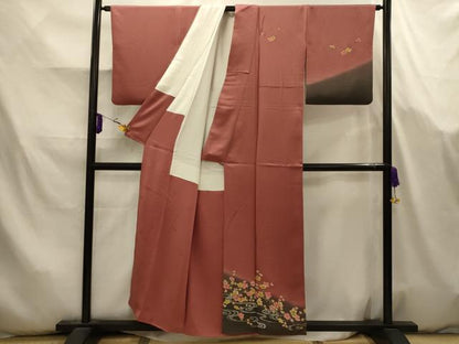 平和屋着物■訪問着　刺繍　流水枝梅文　暈し染め　正絹　逸品　AABK5796sx