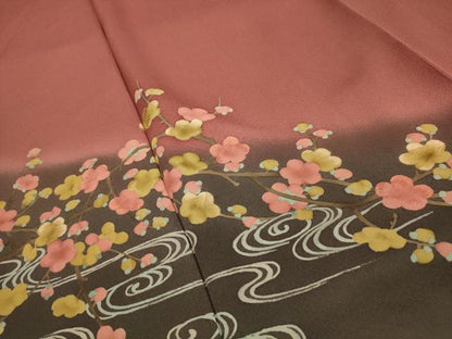 平和屋着物■訪問着　刺繍　流水枝梅文　暈し染め　正絹　逸品　AABK5796sx