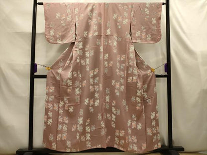 平和屋着物■上質な小紋　草花文　正絹　逸品　AABK5801sx
