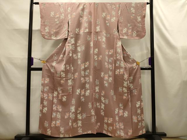 平和屋着物■上質な小紋　草花文　正絹　逸品　AABK5801sx