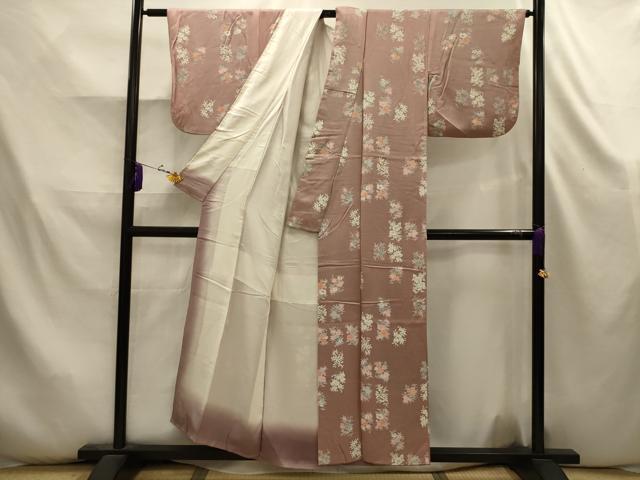 平和屋着物■上質な小紋　草花文　正絹　逸品　AABK5801sx