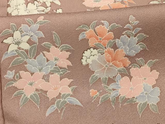 平和屋着物■上質な小紋　草花文　正絹　逸品　AABK5801sx