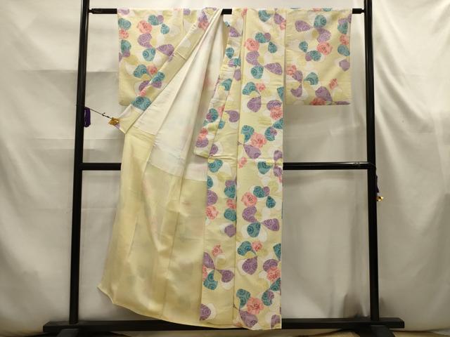 平和屋着物■小紋　舞花文　洗える着物　AABK5813sx