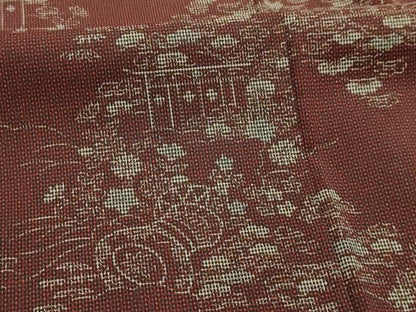 平和屋着物■紬　風景文　洗える着物　AABK5814sx