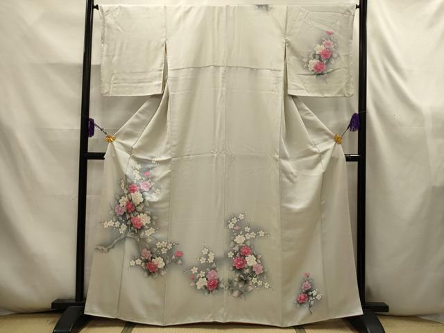平和屋着物■訪問着　枝花文　暈し染め　正絹　逸品　AABK5815sx
