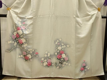 平和屋着物■訪問着　枝花文　暈し染め　正絹　逸品　AABK5815sx
