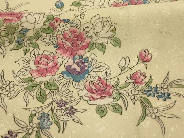 平和屋着物■上質な小紋　草花文　正絹　逸品　AABK5819sx