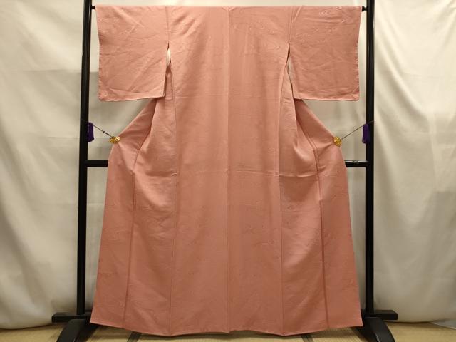 平和屋着物■上質な色無地　流水地紋　ときがら茶色　正絹　逸品　AABK5820sx