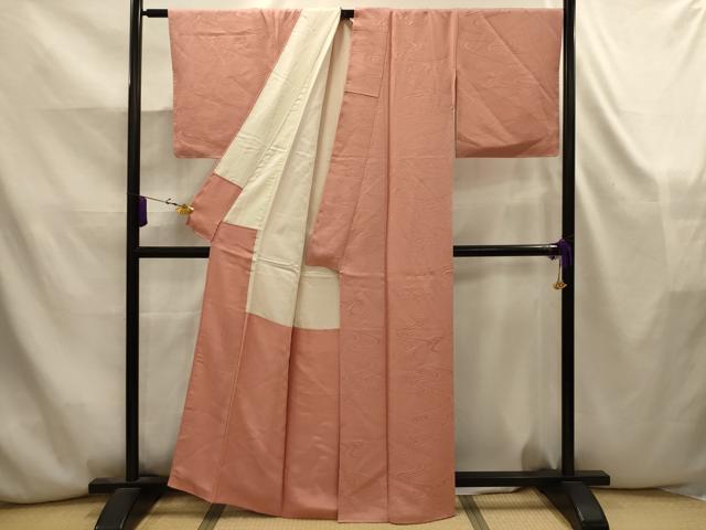 平和屋着物■上質な色無地　流水地紋　ときがら茶色　正絹　逸品　AABK5820sx